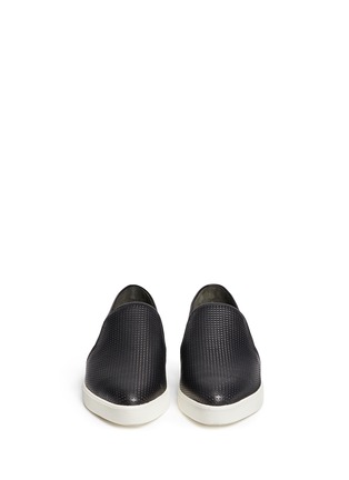 Front View - Click To Enlarge - VINCE - Pierce' perforated leather skate slip-ons