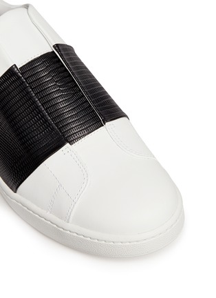 Detail View - Click To Enlarge - VINCE - 'Vista' lizard effect leather band laceless sneakers