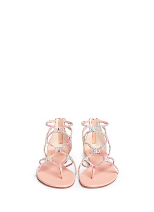 Front View - Click To Enlarge - RENÉ CAOVILLA - Strass pavé caged sandals