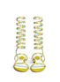 Front View - Click To Enlarge - RENÉ CAOVILLA - Floral appliqué leather snake coil anklet sandals