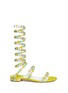 Main View - Click To Enlarge - RENÉ CAOVILLA - Floral appliqué leather snake coil anklet sandals