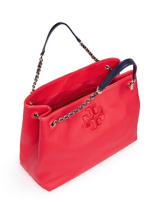 Detail View - Click To Enlarge - TORY BURCH - 'Thea' zip canvas chain tote