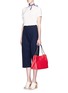 Figure View - Click To Enlarge - TORY BURCH - 'Thea' zip canvas chain tote