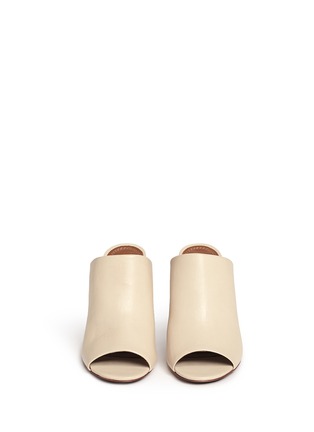 Front View - Click To Enlarge - TORY BURCH - 'Raya' leather peep toe mules