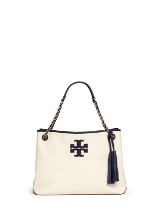 Main View - Click To Enlarge - TORY BURCH - Thea' zip canvas chain tote