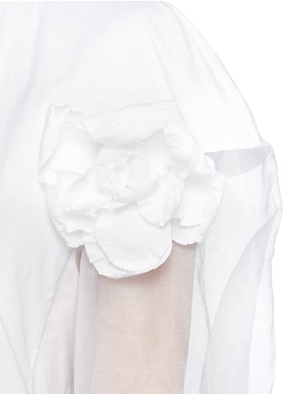 Detail View - Click To Enlarge - DELPOZO - Oversize 3D flower cotton organdy poplin shirt