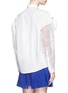 Back View - Click To Enlarge - DELPOZO - Oversize 3D flower cotton organdy poplin shirt
