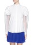 Main View - Click To Enlarge - DELPOZO - Oversize 3D flower cotton organdy poplin shirt