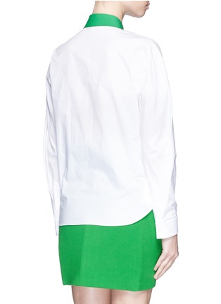 Back View - Click To Enlarge - DELPOZO - Bead sequin cotton poplin shirt