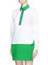 Front View - Click To Enlarge - DELPOZO - Bead sequin cotton poplin shirt