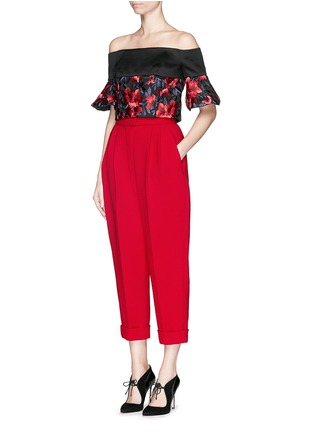 Figure View - Click To Enlarge - DELPOZO - Wool crepe tapered pants
