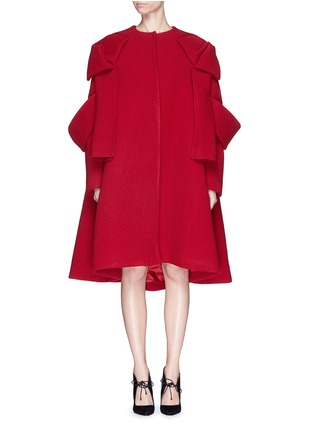 Main View - Click To Enlarge - DELPOZO - Banded A-line wool Melton coat