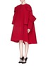 Figure View - Click To Enlarge - DELPOZO - Banded A-line wool Melton coat