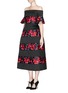 Figure View - Click To Enlarge - DELPOZO - Floral embroidery sateen Bardot gown