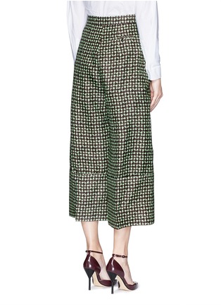 Back View - Click To Enlarge - DELPOZO - Triple tooth print cropped wide leg pants