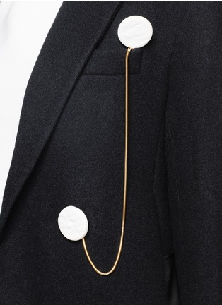 Detail View - Click To Enlarge - ELLERY - 'Sable Starr' ceramic button chain wool coat