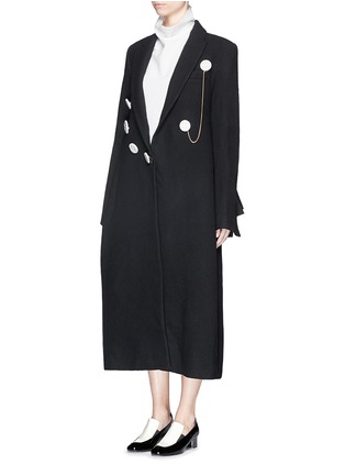 Front View - Click To Enlarge - ELLERY - 'Sable Starr' ceramic button chain wool coat