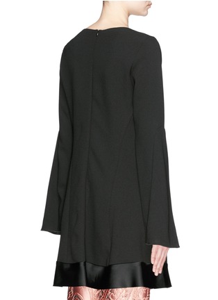 Back View - Click To Enlarge - ELLERY - 'Radiate' godet sleeve silk trim crepe dress