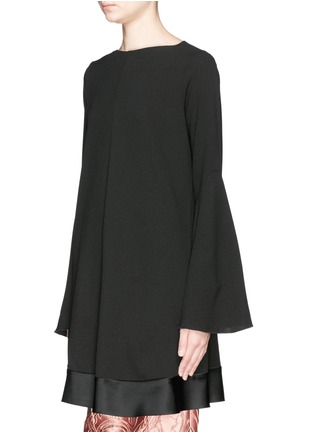 Front View - Click To Enlarge - ELLERY - 'Radiate' godet sleeve silk trim crepe dress