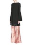 Figure View - Click To Enlarge - ELLERY - 'Radiate' godet sleeve silk trim crepe dress