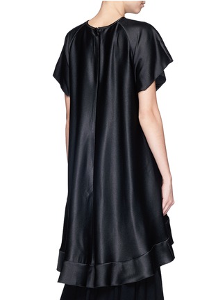 Back View - Click To Enlarge - ELLERY - 'Constance' satin faced crepe ruffle bow top