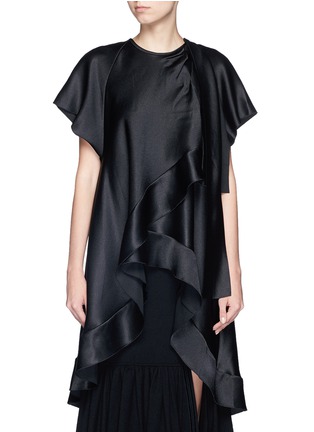 Main View - Click To Enlarge - ELLERY - 'Constance' satin faced crepe ruffle bow top
