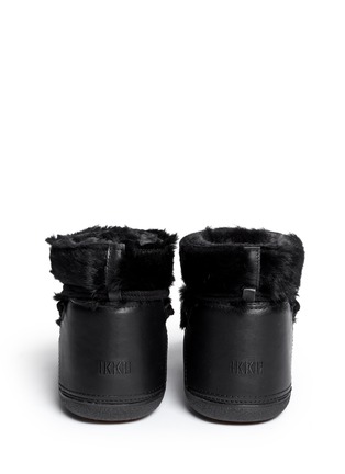 Back View - Click To Enlarge - INUIKII - Rabbit fur leather sheepskin shearling boots