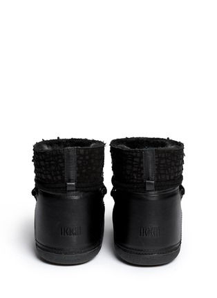 Back View - Click To Enlarge - INUIKII - 'Punc Sequin' reptile effect sheepskin shearling boots