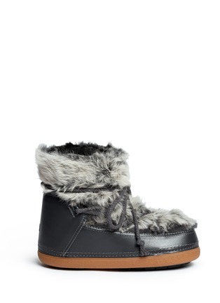 Main View - Click To Enlarge - INUIKII - Rabbit fur leather sheepskin shearling boots