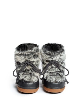 Figure View - Click To Enlarge - INUIKII - Rabbit fur leather sheepskin shearling boots