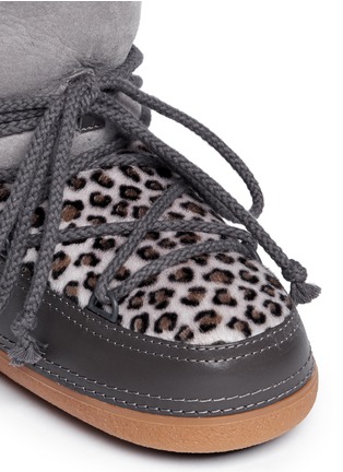Detail View - Click To Enlarge - INUIKII - 'Leopard' calf hair sheepskin shearling boots