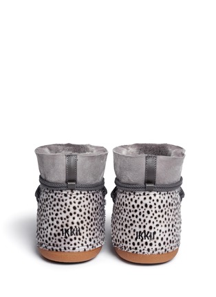 Back View - Click To Enlarge - INUIKII - 'Leopard' calf hair sheepskin shearling boots