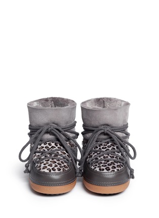 Figure View - Click To Enlarge - INUIKII - 'Leopard' calf hair sheepskin shearling boots