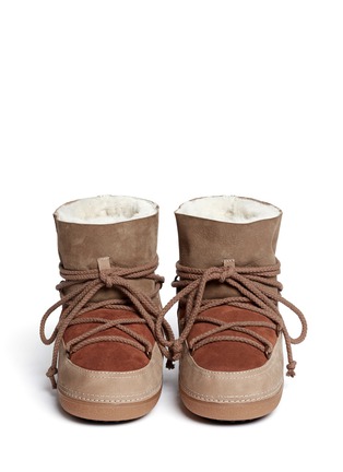 Figure View - Click To Enlarge - INUIKII - 'Classic' suede patchwork sheepskin shearling boots