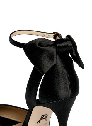 Detail View - Click To Enlarge - PAUL ANDREW - 'Fatales' bow back satin peep toe pumps