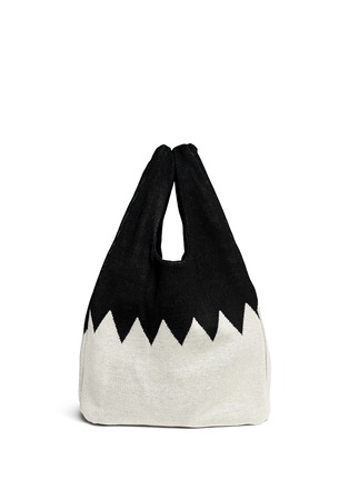 Back View - Click To Enlarge - HANSEL FROM BASEL - Zigzag knit shopper bag