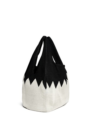 Front View - Click To Enlarge - HANSEL FROM BASEL - Zigzag knit shopper bag