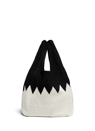 Main View - Click To Enlarge - HANSEL FROM BASEL - Zigzag knit shopper bag