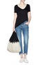 Figure View - Click To Enlarge - HANSEL FROM BASEL - Zigzag knit shopper bag