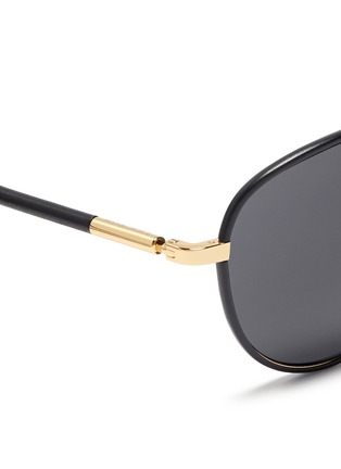 Detail View - Click To Enlarge - THE ROW - Acetate wrap leather trim aviator sunglasses