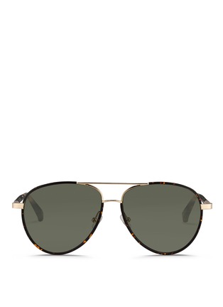 Main View - Click To Enlarge - THE ROW - Tortoiseshell wrap leather trim aviator sunglasses