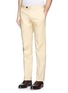 Front View - Click To Enlarge - ARMANI COLLEZIONI - Flat front slim fit chinos