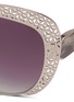 Detail View - Click To Enlarge - OSCAR DE LA RENTA - x Linda Farrow lasercut trim metal cat eye sunglasses