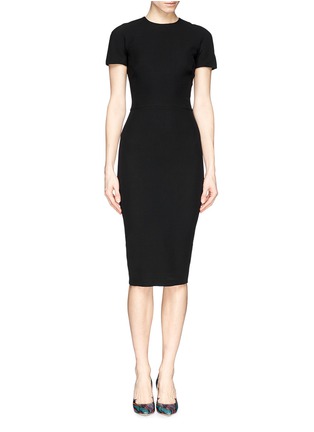 Detail View - Click To Enlarge - VICTORIA BECKHAM - Belted double crepe pencil dress