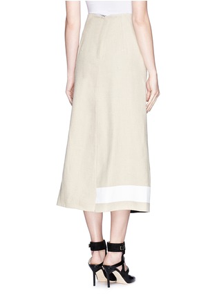 Back View - Click To Enlarge - VICTORIA BECKHAM - Stripe trim jute canvas skirt