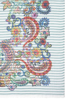 Detail View - Click To Enlarge - FRANCO FERRARI - Floral stripe print cotton-modal scarf