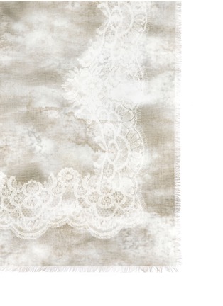 Detail View - Click To Enlarge - FRANCO FERRARI - Lace border print modal-linen-silk scarf
