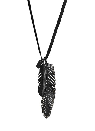 Main View - Click To Enlarge - COACH - x BLITZ stud leather feather necklace