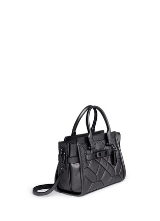 Front View - Click To Enlarge - COACH - x BLITZ 'Swagger' small patchwork metallic leather tote