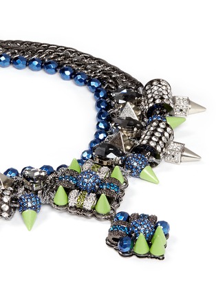 Detail View - Click To Enlarge - MOUNSER - Neon spike crystal curb chain necklace